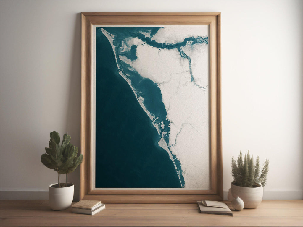 Sarasota Florida Gulf Coast Map Art Print Nautical Wall Decor Beach House Gift Housewarming Anniversary Present for New Home Couple