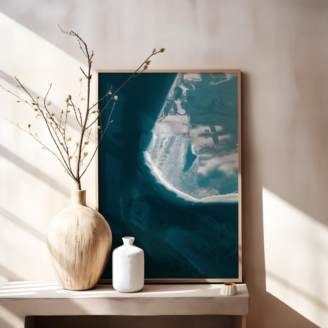 Cape May New Jersey Collection Shoreline Nautical Atlantic Delaware Seaside Artwork Coastal House Decor Ocean Print Beach Coast