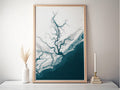 Teacher Retirement Gift Charleston South Carolina Coastal Map Print Bathymetric Art Appreciation End of School Year Educator Wall Decor
