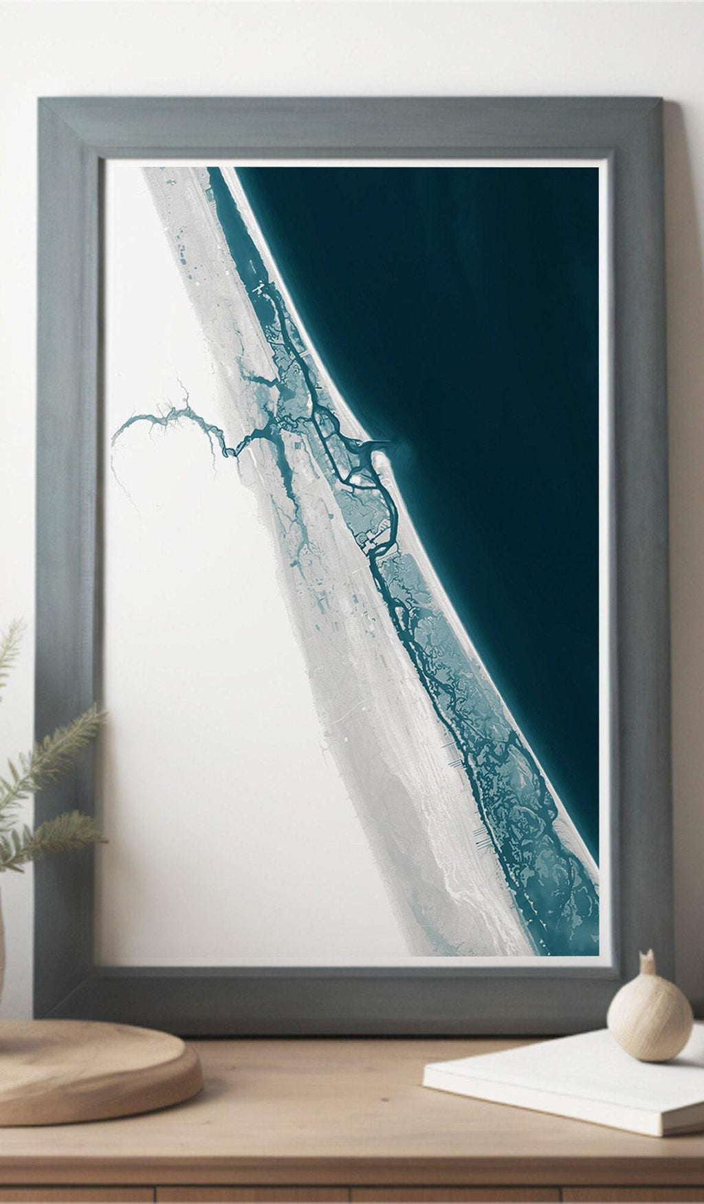 New Smyrna Beach Florida Homeowner Husband Coastal Decor Print Gift Wife Wall For Map Art Nautical Ocean Depth Chart House Lover