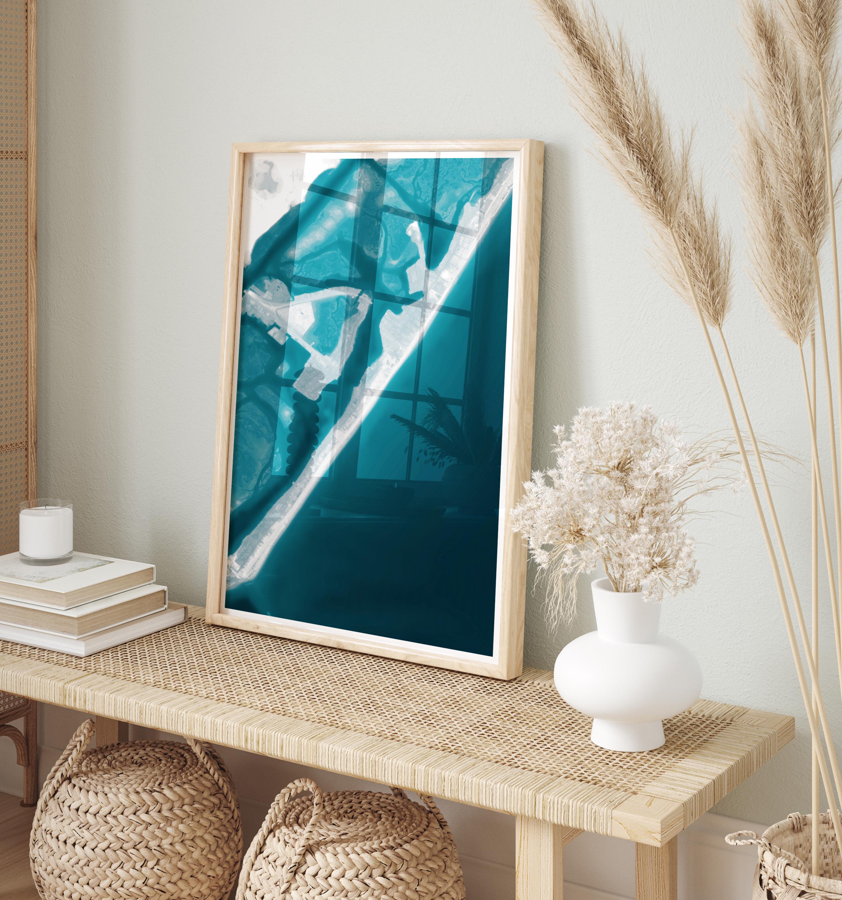 Wrightsville Beach North Carolina Coastal Map Art Print Housewarming Gift Anniversary Present Nautical Wall Decor Beach House Ocean | 5x7