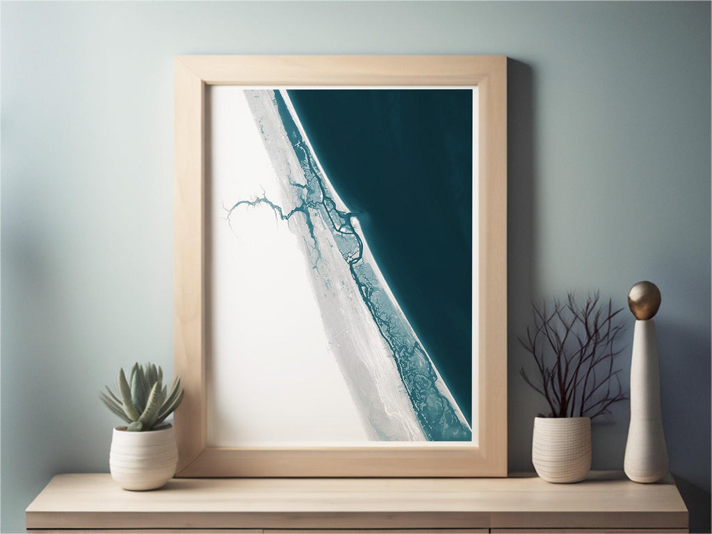 New Smyrna Beach Florida Homeowner Husband Coastal Decor Print Gift Wife Wall For Map Art Nautical Ocean Depth Chart House Lover