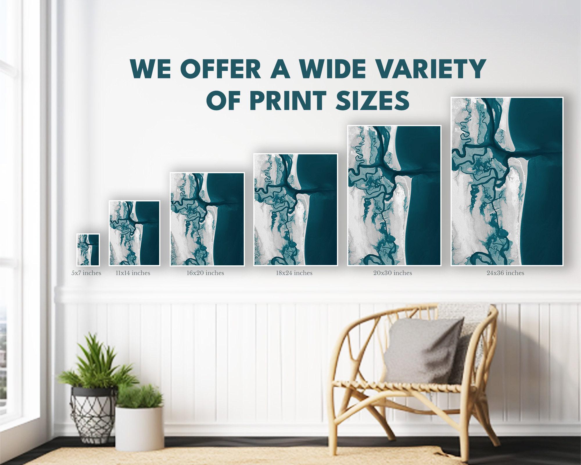 Amelia Island Florida Coastal Map Art Print Fernandina Beach Shore Housewarming Gift Anniversary Present Nautical Wall Decor Ocean - Detail View