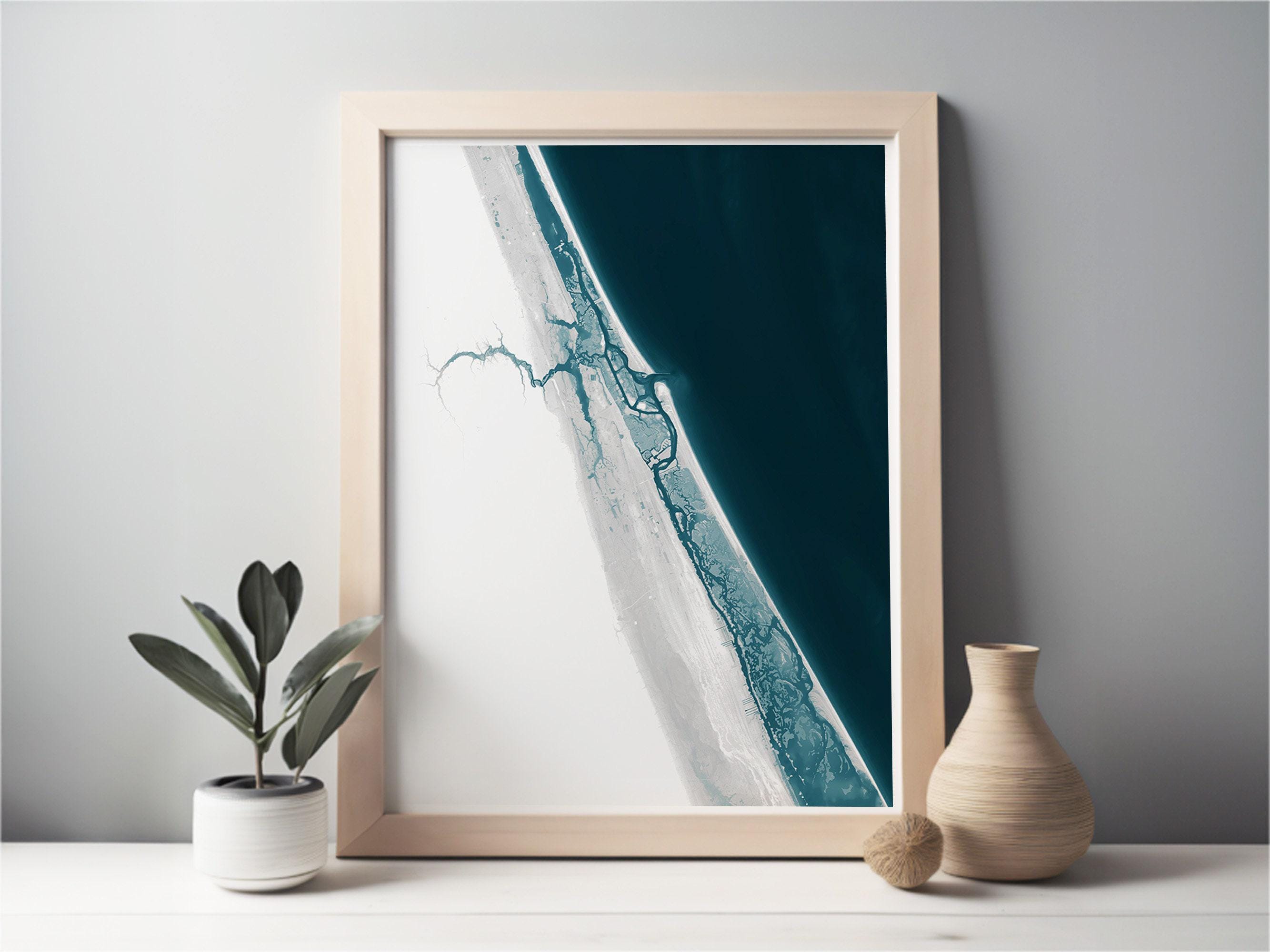 New Smyrna Beach Florida Homeowner Husband Coastal Decor Print Gift Wife Wall For Map Art Nautical Ocean Depth Chart House Lover