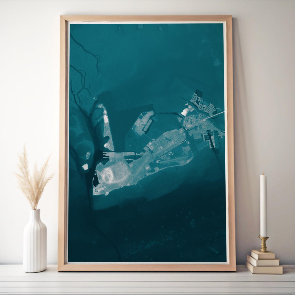 Key West Florida Bathymetric Map Art Print Nautical Tropical Island Coastal Wall Decor Beach House Housewarming Gift Anniversary Present