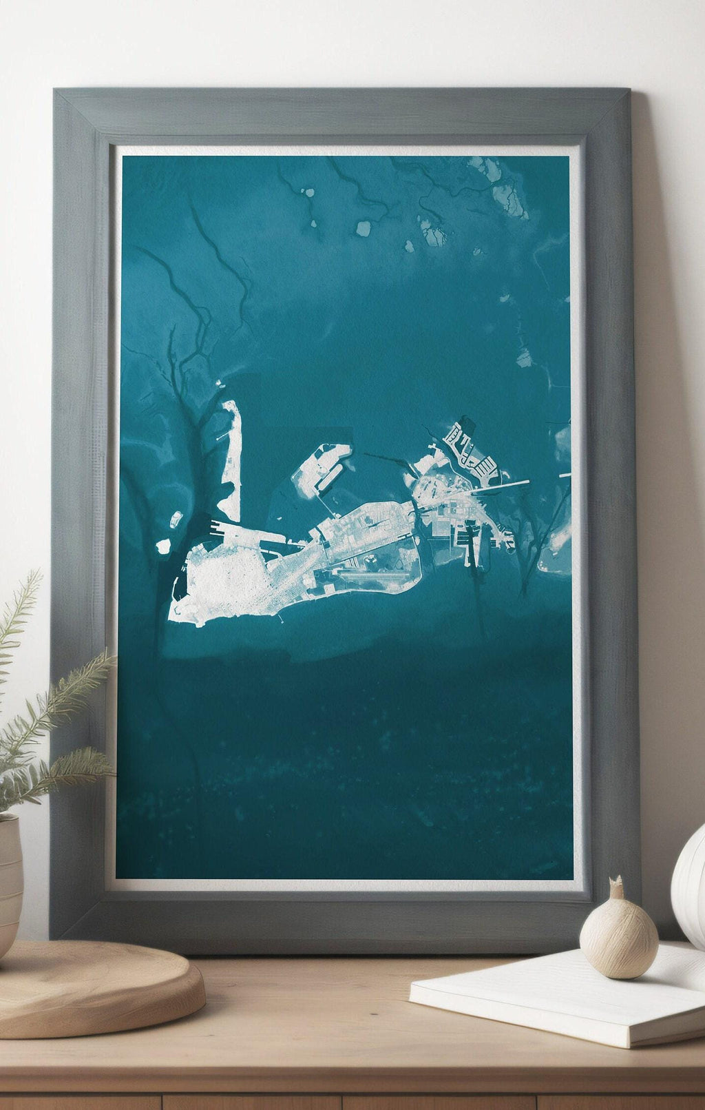 Key West Florida Keys Coastal Map Art Print Nautical Wall Decor Beach House Gift Ocean Depth Chart Housewarming Anniversary Tropical Island