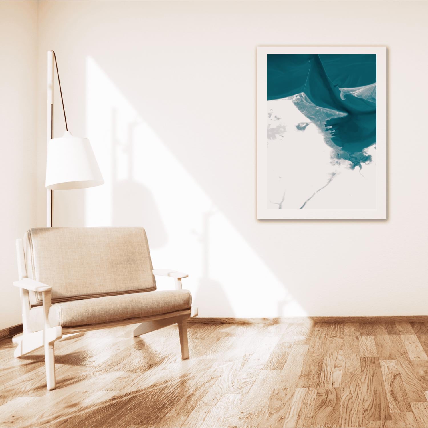 Nantucket Massachusetts Coastal Map Art Print Cape Cod Island Housewarming Gift Anniversary Present Nautical Wall Decor Beach House Ocean