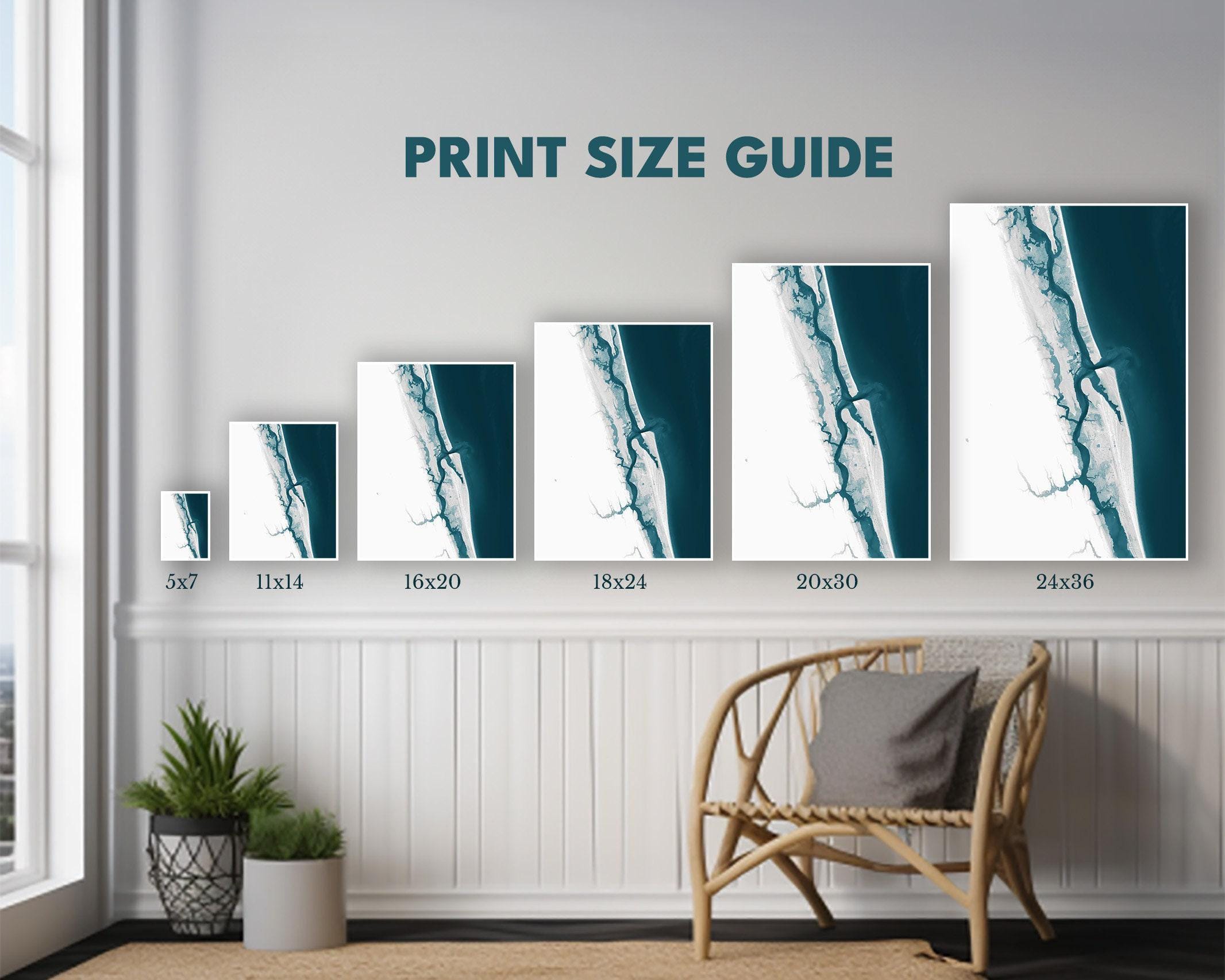 St Augustine Florida Coastal Map Art Print Nautical Wall Decor Beach House Gift Housewarming Anniversary Present Historic City Shoreline