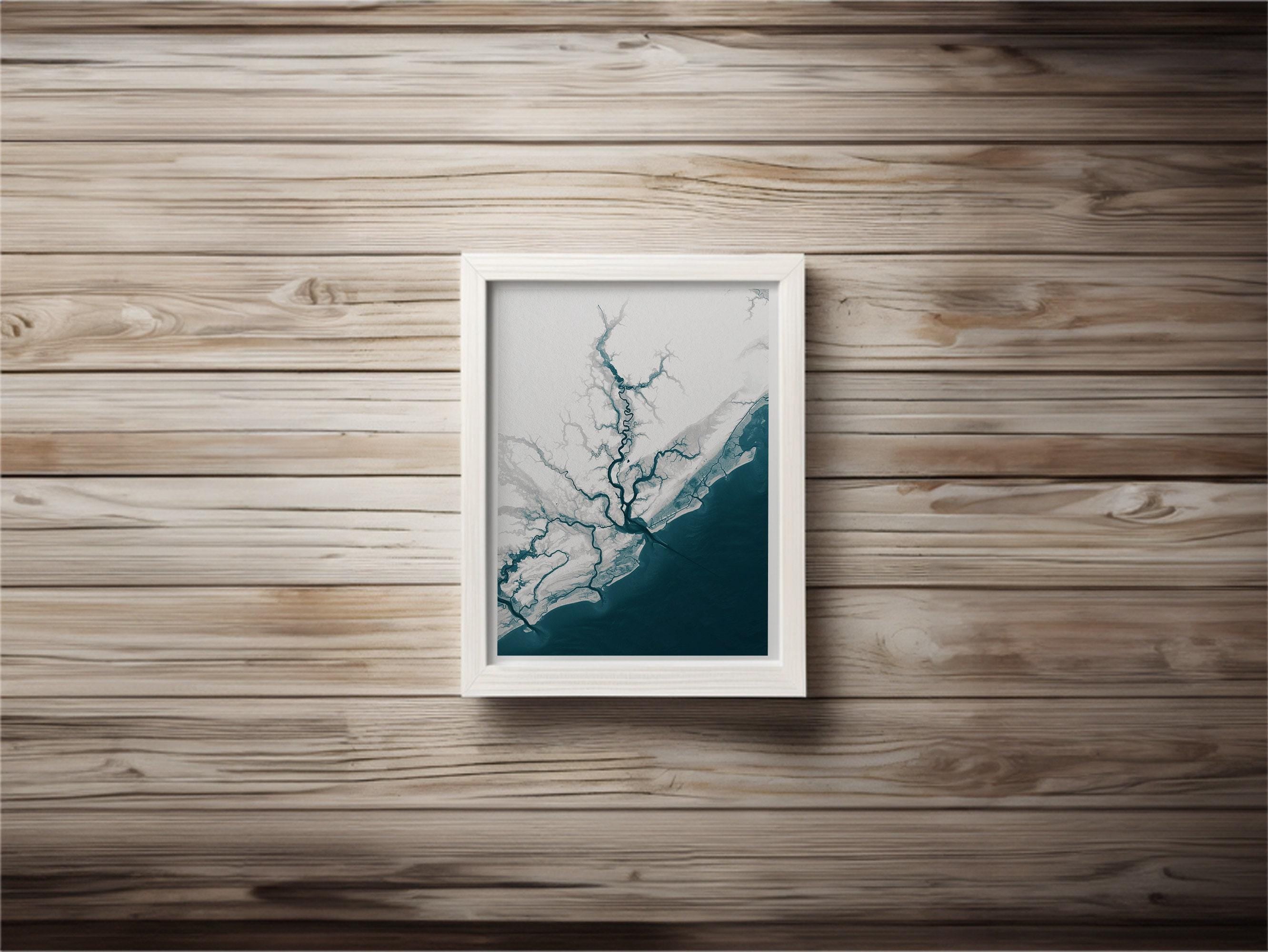 Teacher Retirement Gift Charleston South Carolina Coastal Map Print Bathymetric Art Appreciation End of School Year Educator Wall Decor