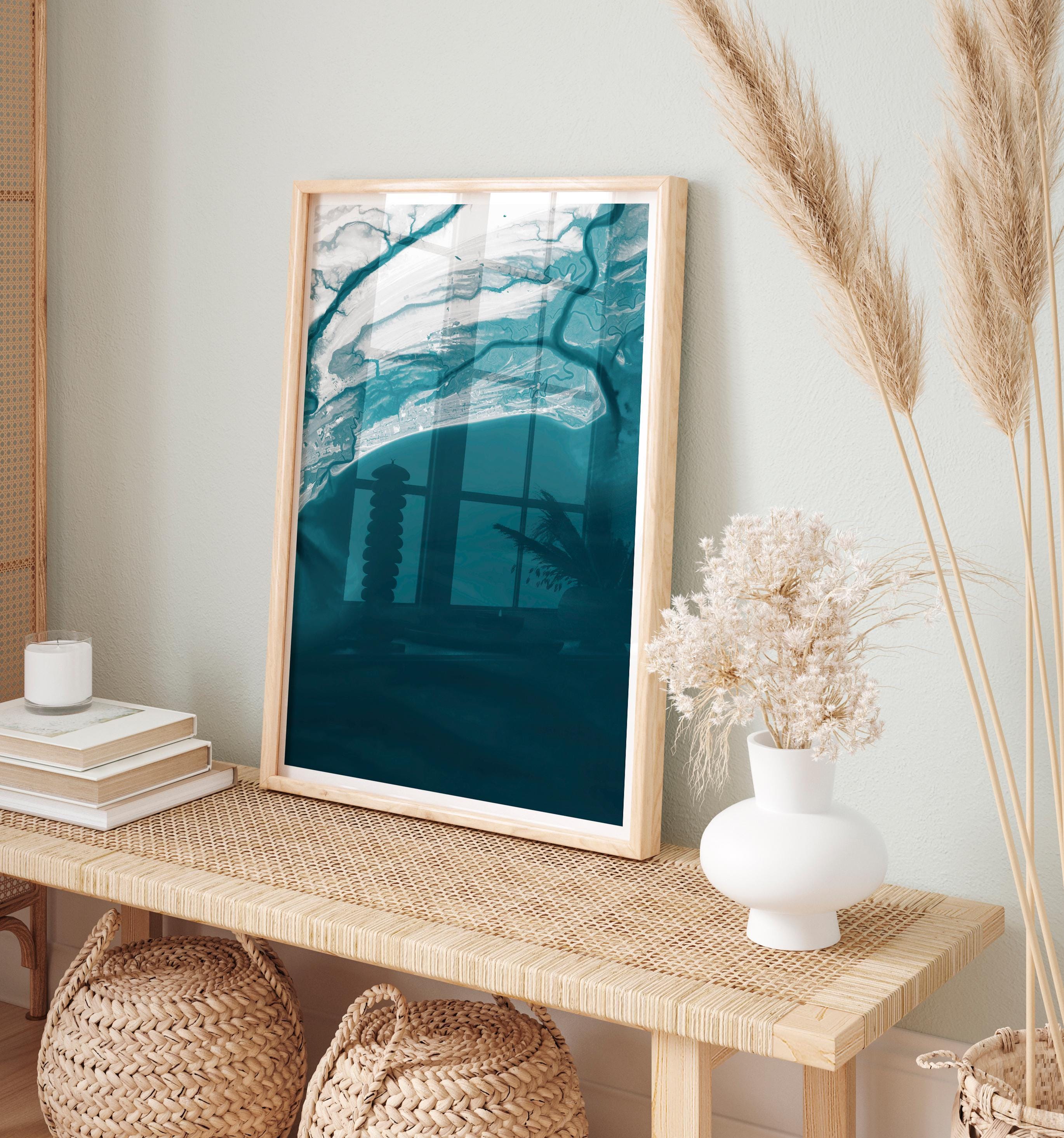 Kiawah Island South Carolina Bathymetric Coastal Map Art Print Charleston Beach House Wall Decor Nautical Housewarming Anniversary Gift