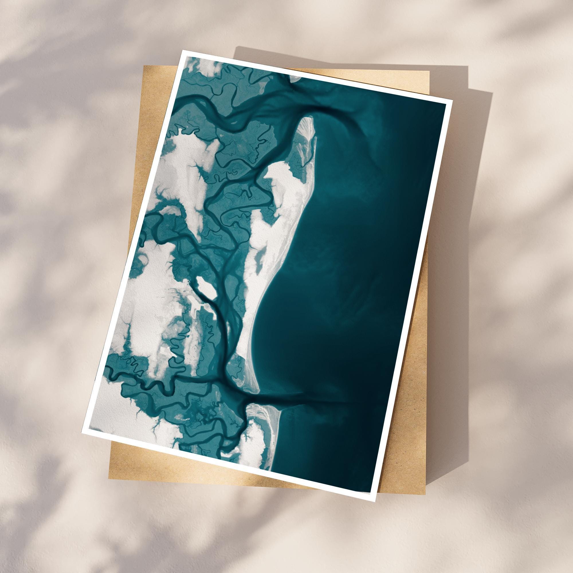 Cumberland Island Georgia Bathymetric Map Art Print National Seashore Coastal Wall Decor Housewarming Gift Anniversary Beach House Present