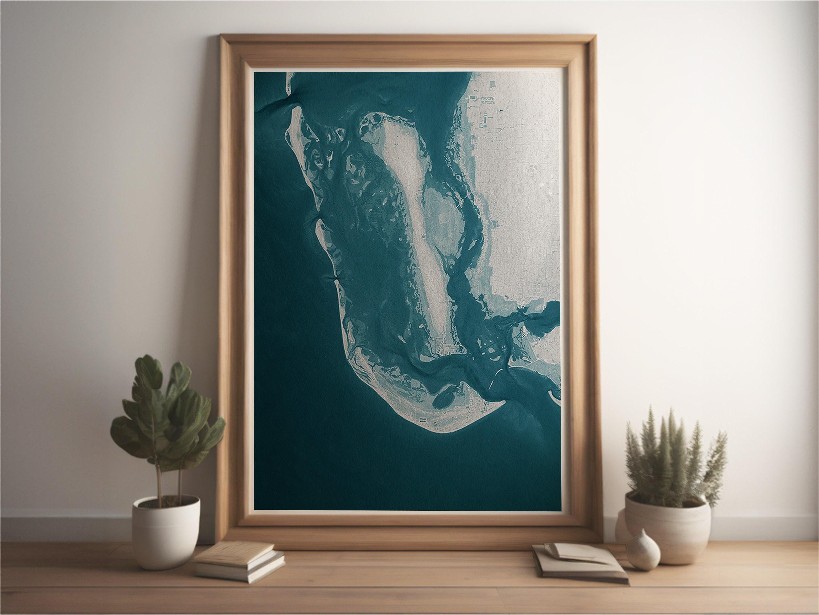 Sanibel Island Florida Coastal Map Art Print Teacher Retirement Gift Appreciation End of School Year Educator Present Beach Wall Decor