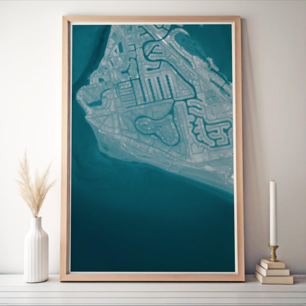 Siesta Key Florida Map Art Print Sarasota Gulf Coast Nautical Wall Decor Beach House Gift Ocean Water Depth Coastal Chart Poster