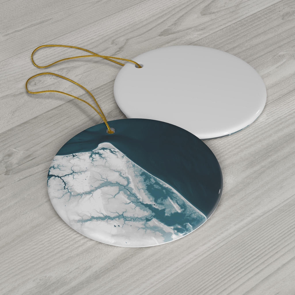 Virginia Beach Bathymetric Map Ceramic Ornament Nautical Chart Christmas Gift Atlantic Coast Beach House Holiday Keepsake Coastal Decor
