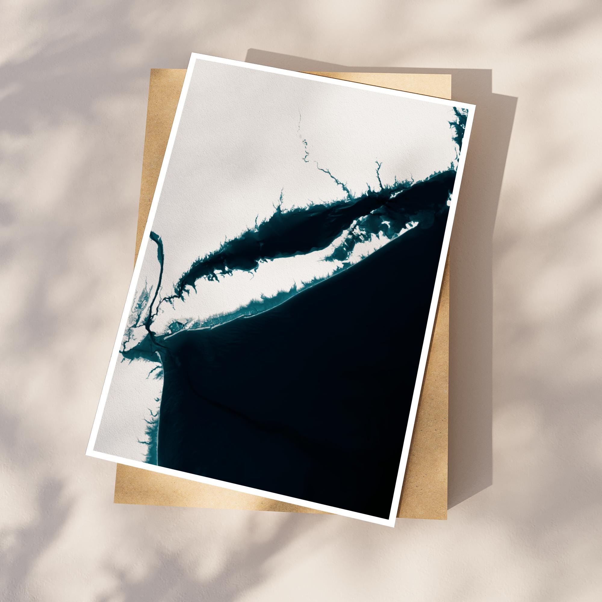 Long Island New York Housewarming Anniversary Waterfront Nautical Coastal Framed Print Depth Beach Decor Ocean House Wall Home