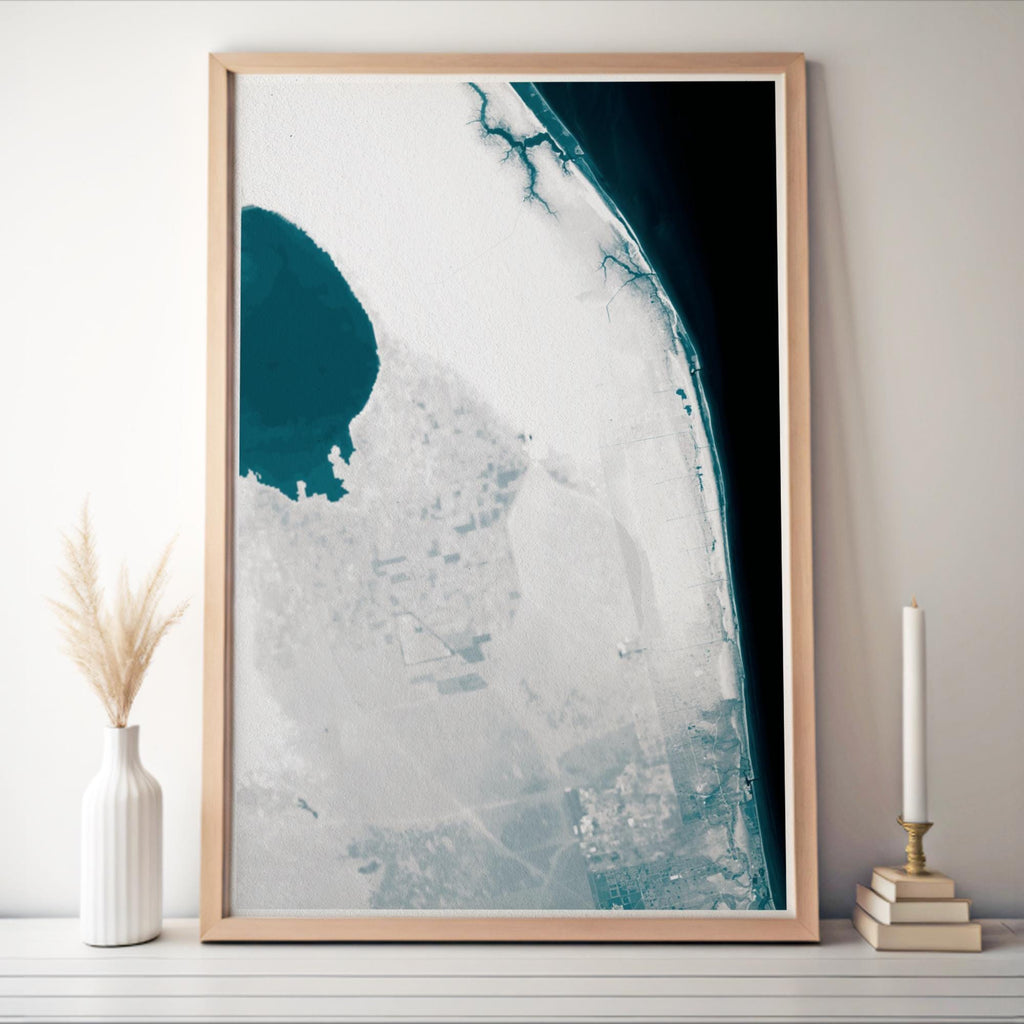 Palm Beach Florida Bathymetric Map Art Print Atlantic Ocean Coastal Wall Decor Beach House Gift Housewarming Anniversary Nautical Chart