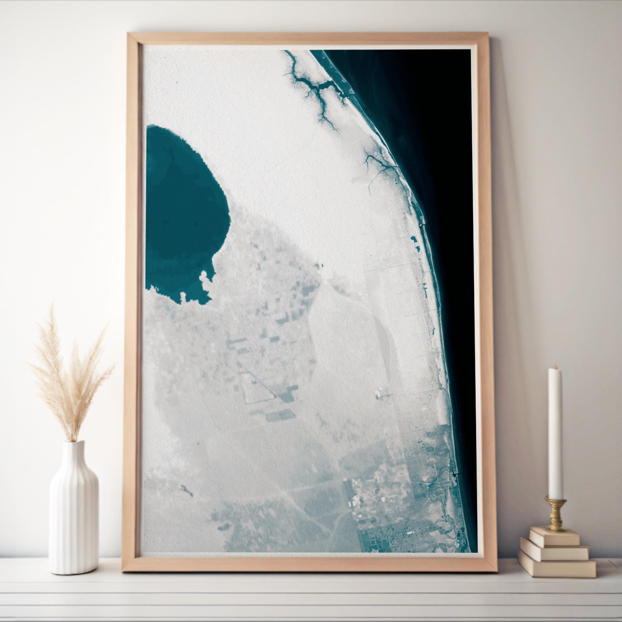 Palm Beach Florida Bathymetric Map Art Print Atlantic Ocean Coastal Wall Decor Beach House Gift Housewarming Anniversary Nautical Chart