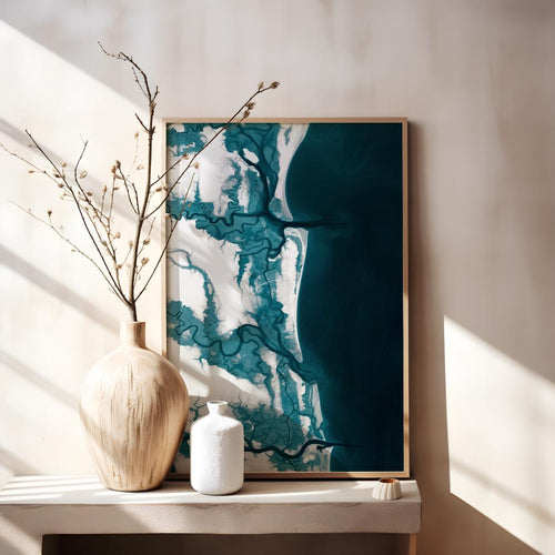 Amelia Island Florida Housewarming Anniversary Waterfront Nautical Coastal Framed Print Depth Beach Decor Ocean House Wall Home