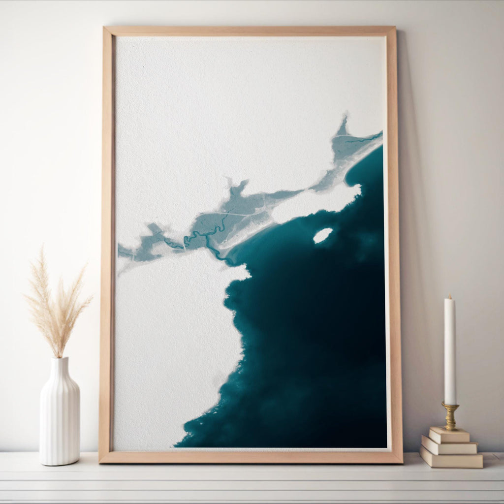 Good Harbor Beach Gloucester Massachusetts Coastal Map Art Print Nautical Wall Decor Cape Ann Housewarming Gift Ocean Depth Chart