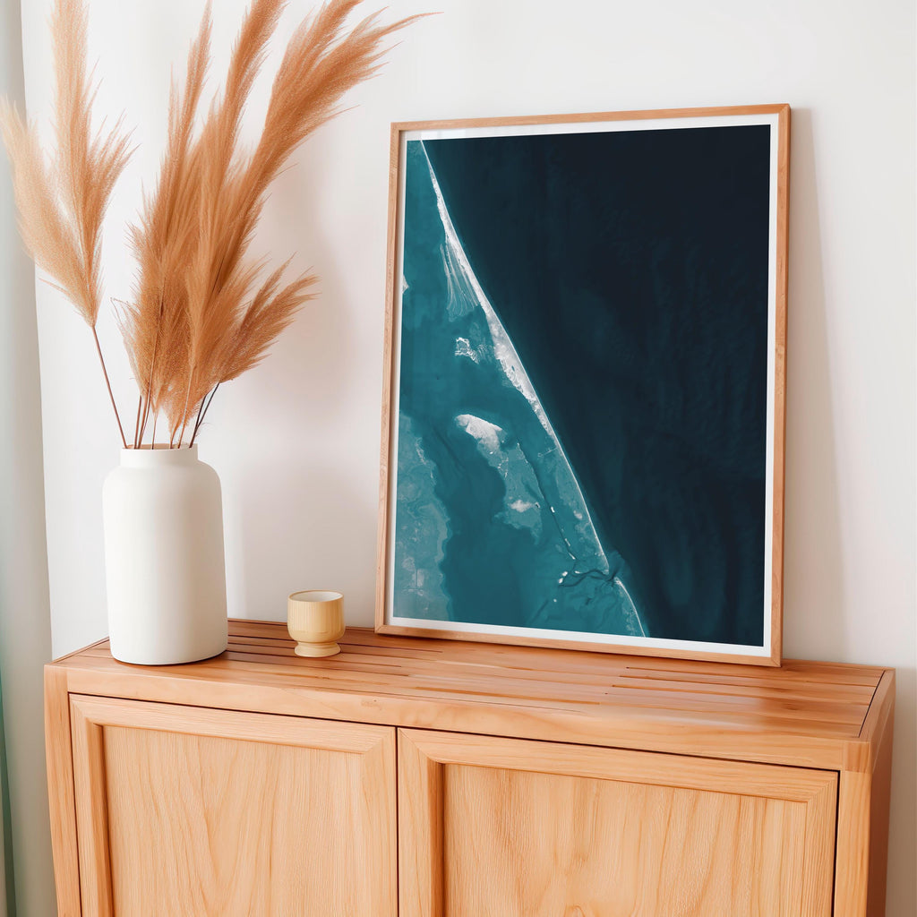 Nags Head North Carolina Nautical Keepsake Seaside Coastal Decor Ocean Print Retro Outer Style Shore Beach Banks Charm Gift Wall