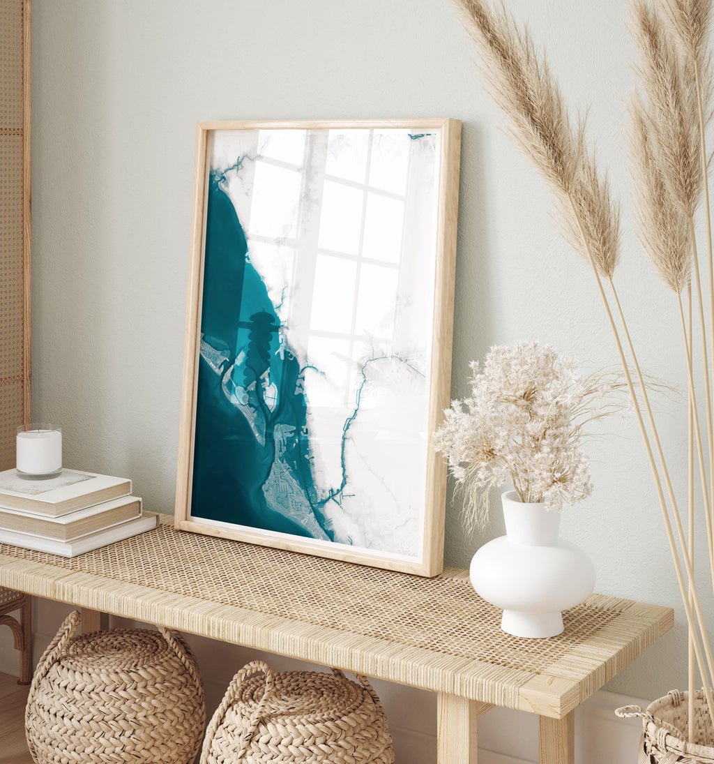 Sarasota Florida Coastal Wall Art Siesta Key Lido Beach Nautical Map Print Gulf Coast Living Room Decor Housewarming Anniversary Gift