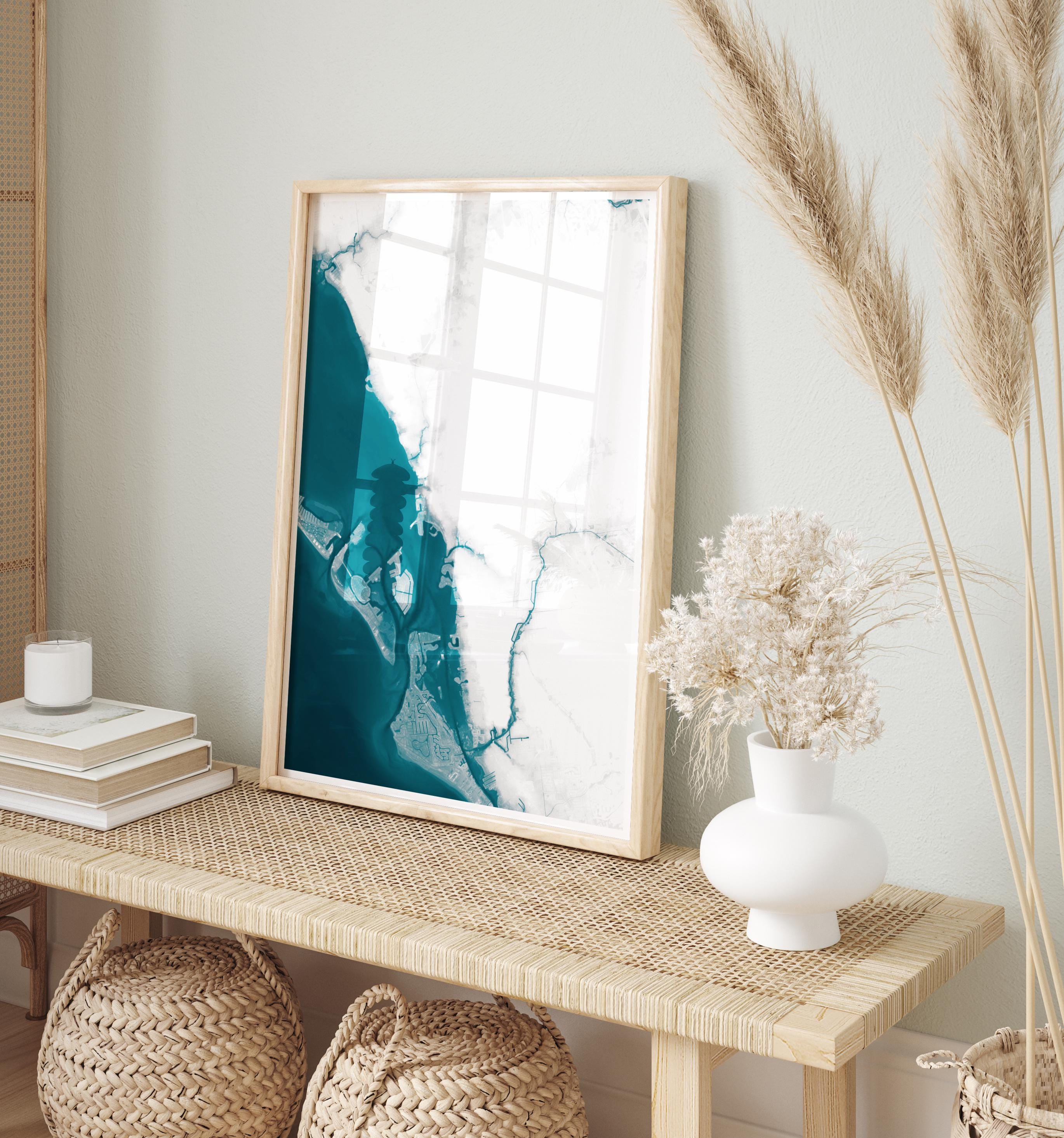 Sarasota Florida Coastal Wall Art Siesta Key Lido Beach Nautical Map Print Gulf Coast Living Room Decor Housewarming Anniversary Gift