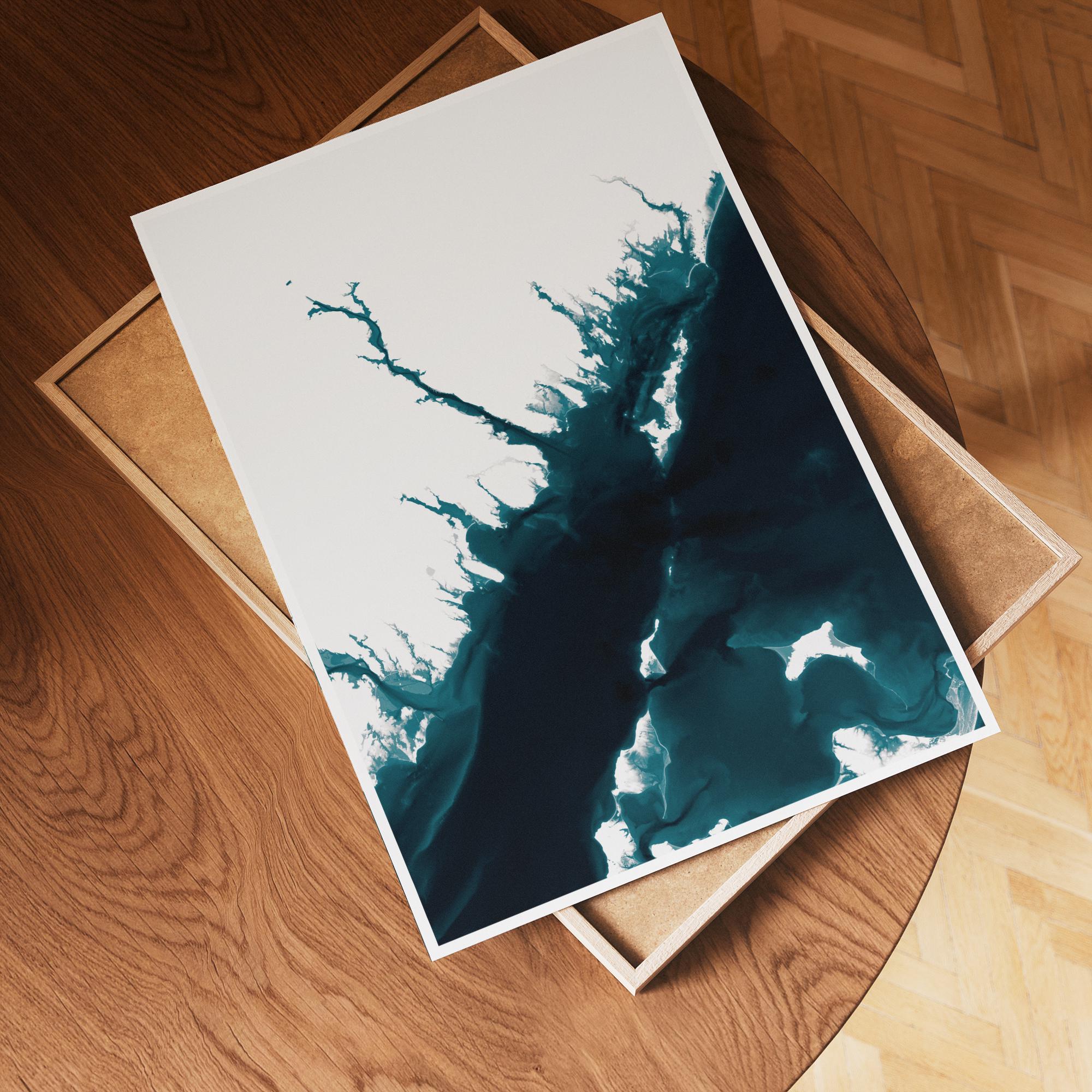 Ocean Beach Park Connecticut Depth Contour Shoreline Art Print Bathymetric Nautical Wall Decor Housewarming Gift Anniversary Present