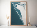 Sarasota Florida Gulf Coast Map Art Print Nautical Wall Decor Beach House Gift Housewarming Anniversary Present for New Home Couple