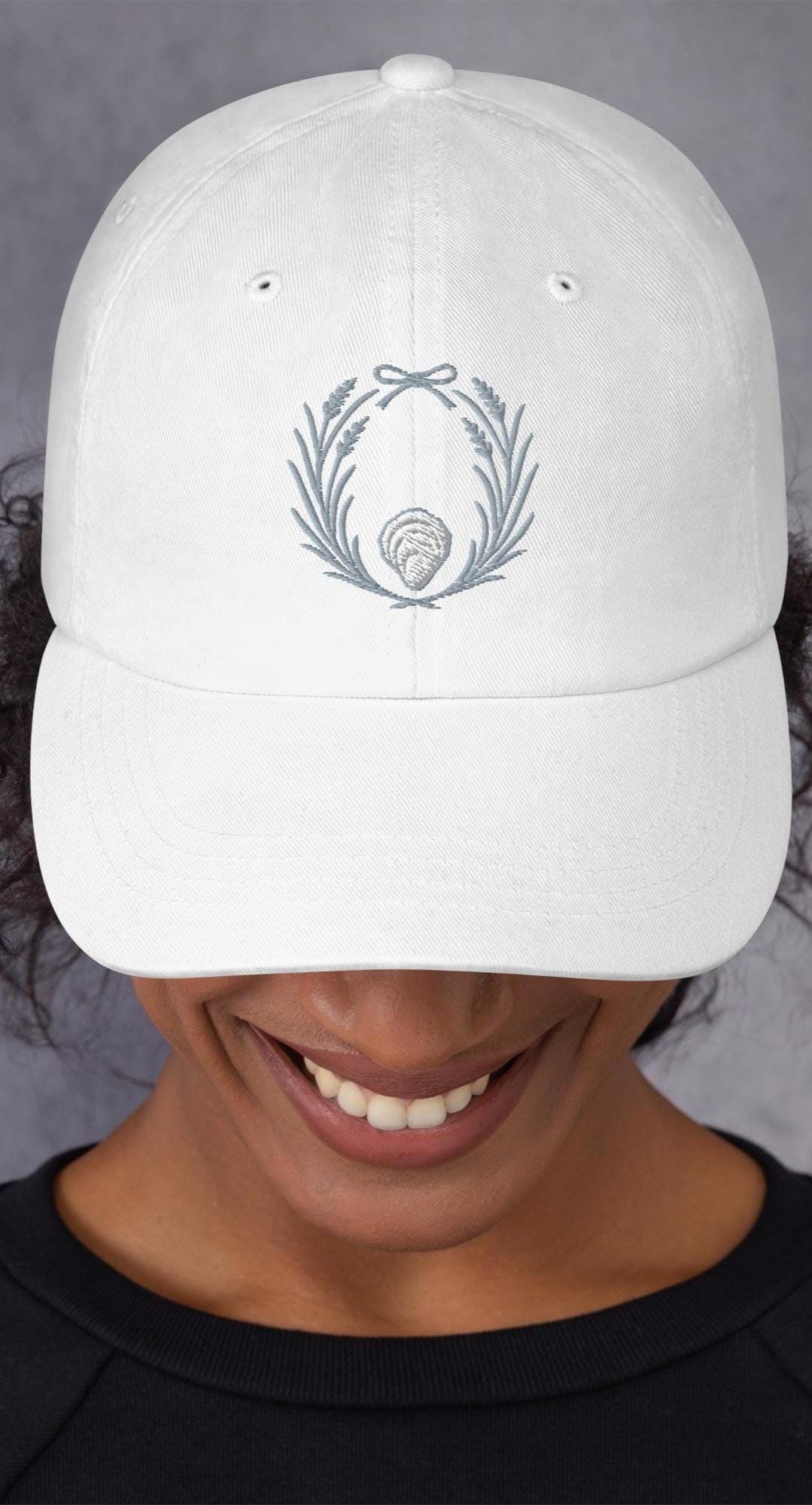 Oyster Shell Embroidered Hat Chesapeake Bay Coastal Beach Cap Eastern Shore Gift for Women Nautical Summer Baseball Dad Hat Bow Design