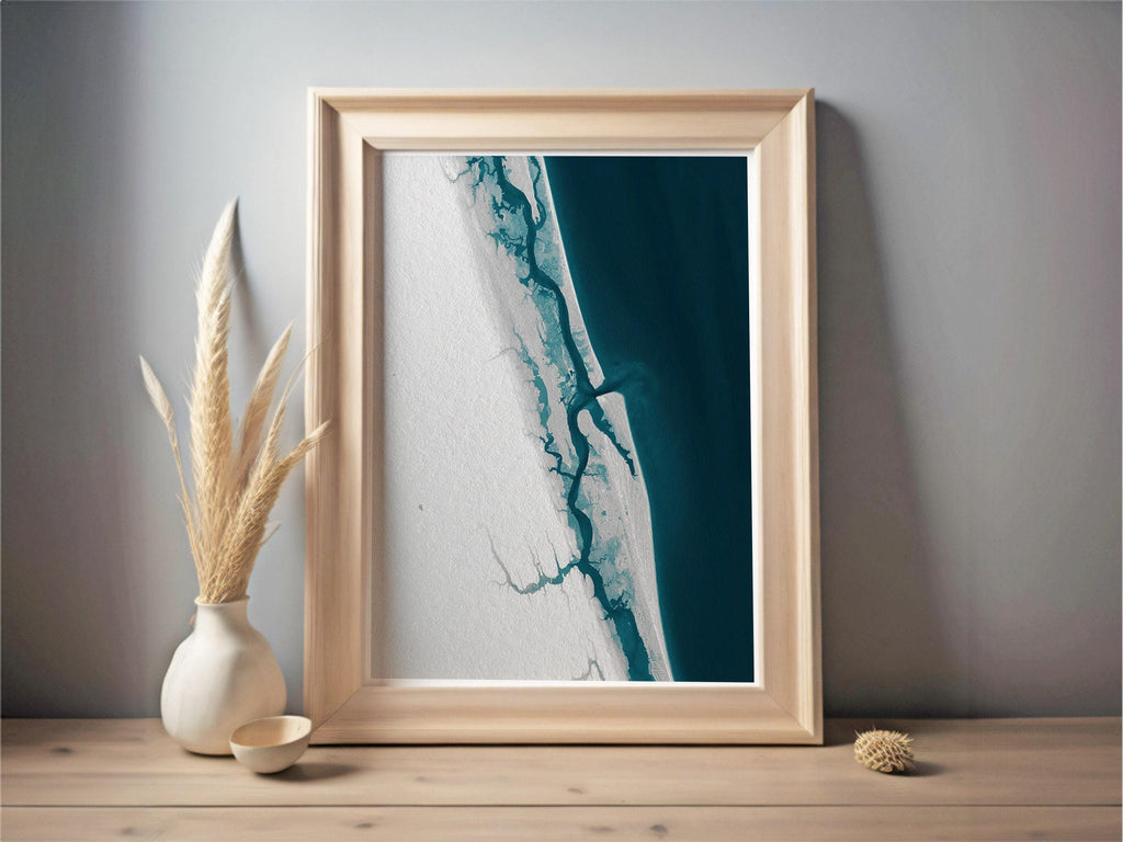 St Augustine Florida Coastal Map Art Print Nautical Wall Decor Beach House Gift Housewarming Anniversary Present Historic City Shoreline
