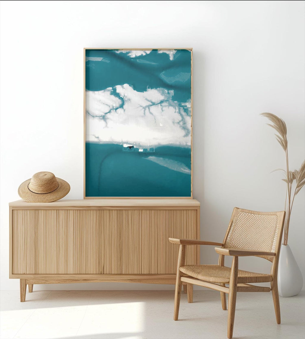 Biloxi Mississippi Ocean Depth Map Coastal Wall Art Nautical Decor Print Housewarming Gift Beach House Anniversary Waterfront Seafloor Chart