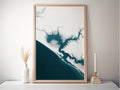 Panama City Beach Florida Coastal Map Art Print West Bay Nautical Wall Decor Beach House Gift for Husband Wife Housewarming Anniversary