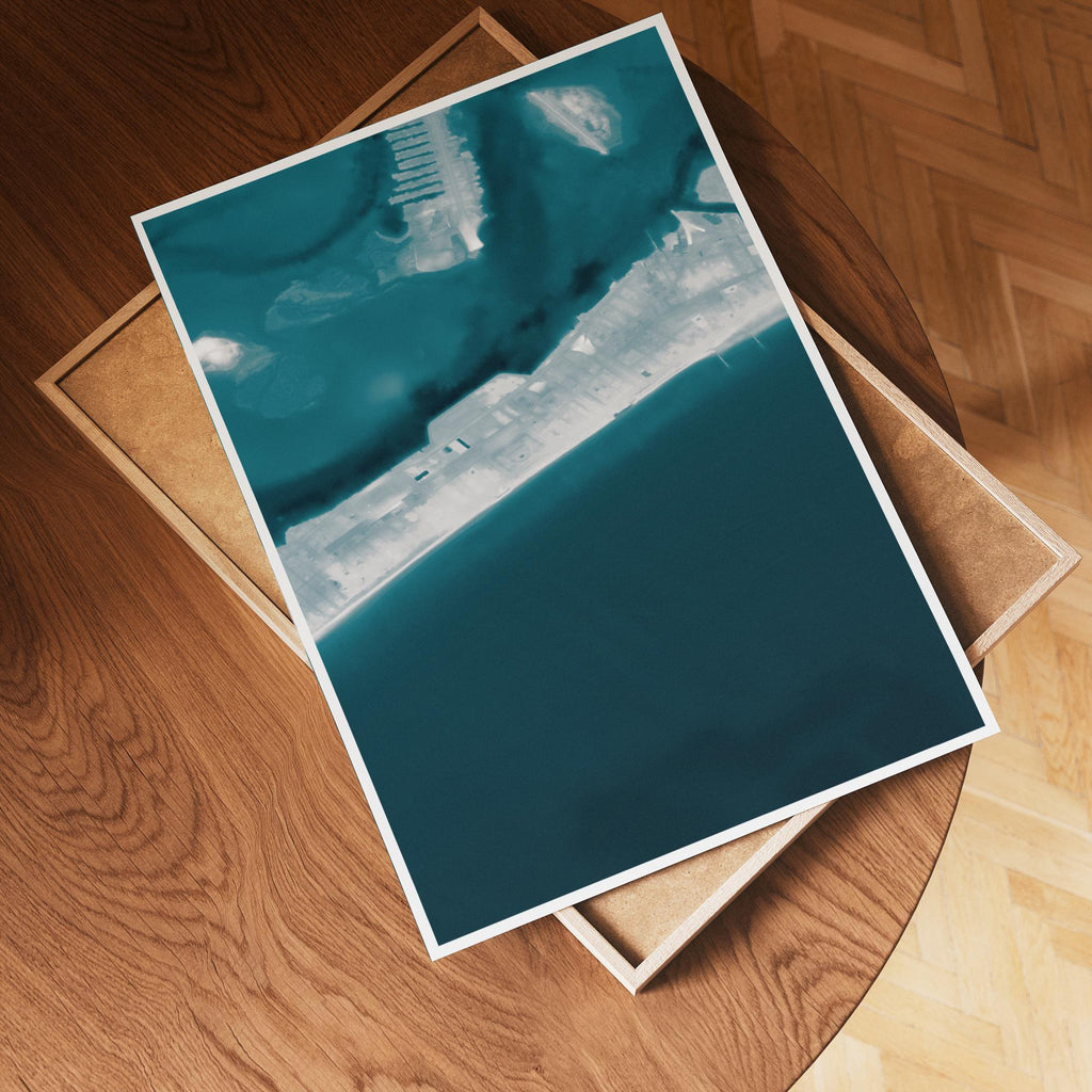 Rockaway Beach Queens New York Ocean Depth Map Beach Wall Art Nautical Print Coastal Decor Housewarming Anniversary Gift | 5x7