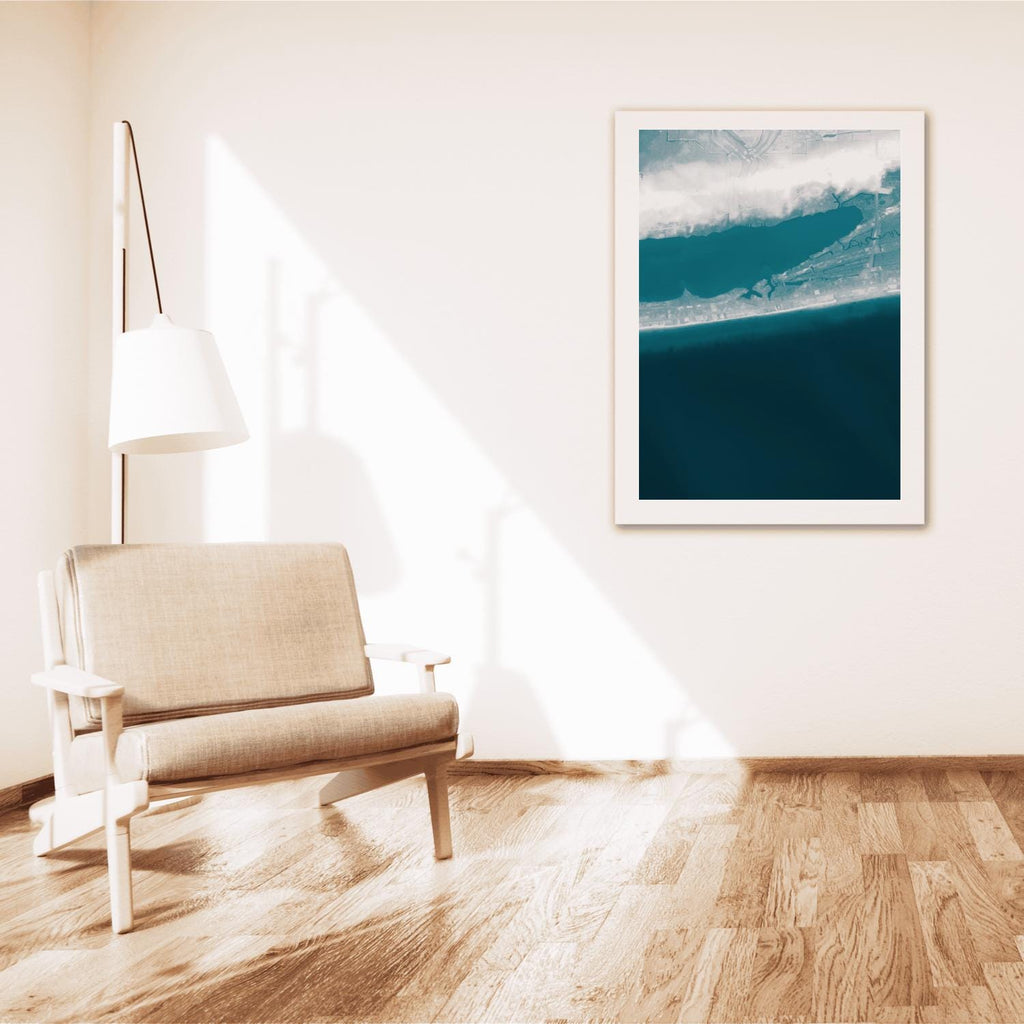 Gulf Shores Alabama Coastal Map Art Print Beach House Wall Decor Nautical Chart Gift Ocean Depth Bathymetric Gulf of Mexico Poster