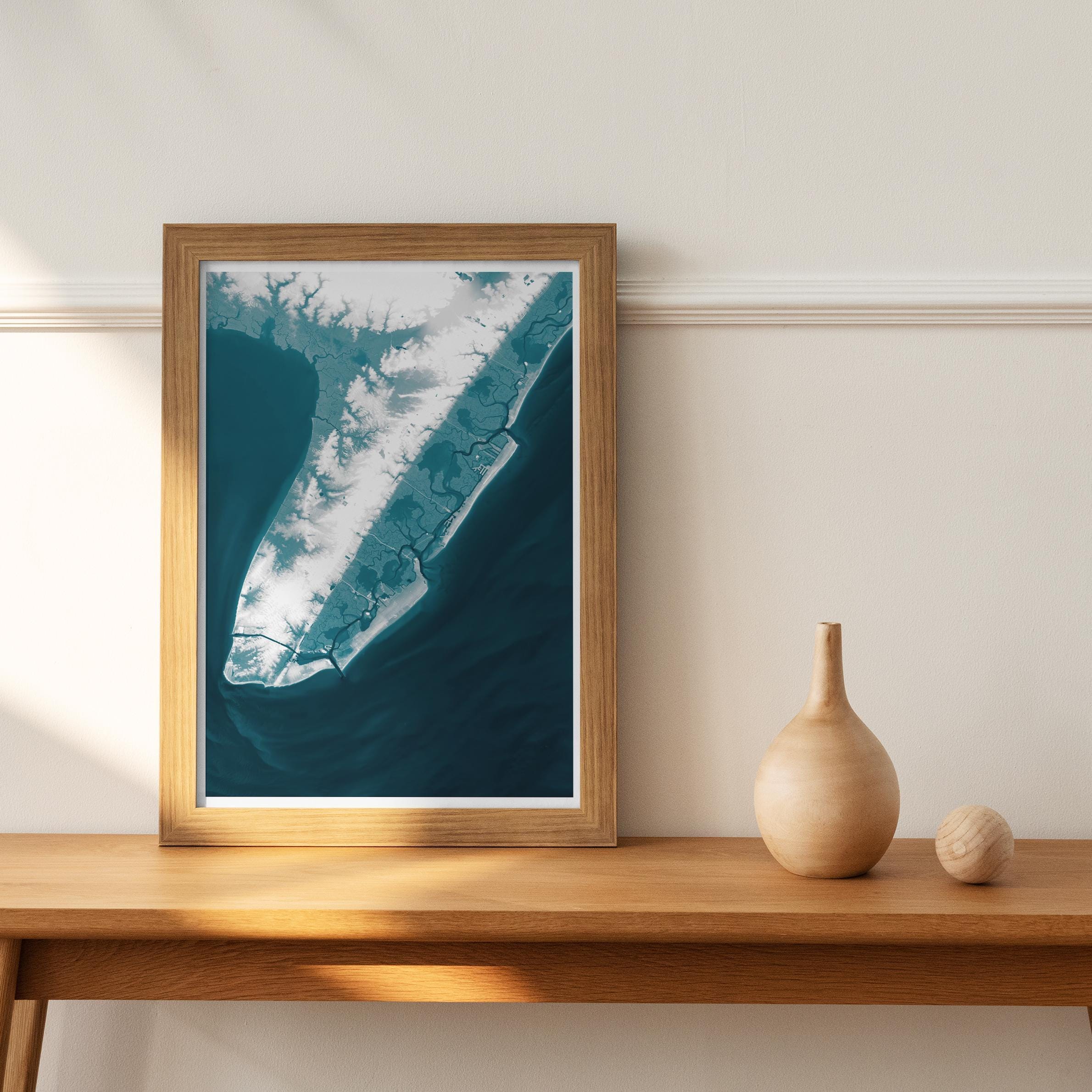 Cape May New Jersey Coastal Wall Art Nautical Map Print Jersey Shore Beach House Living Room Decor Housewarming Anniversary Gift