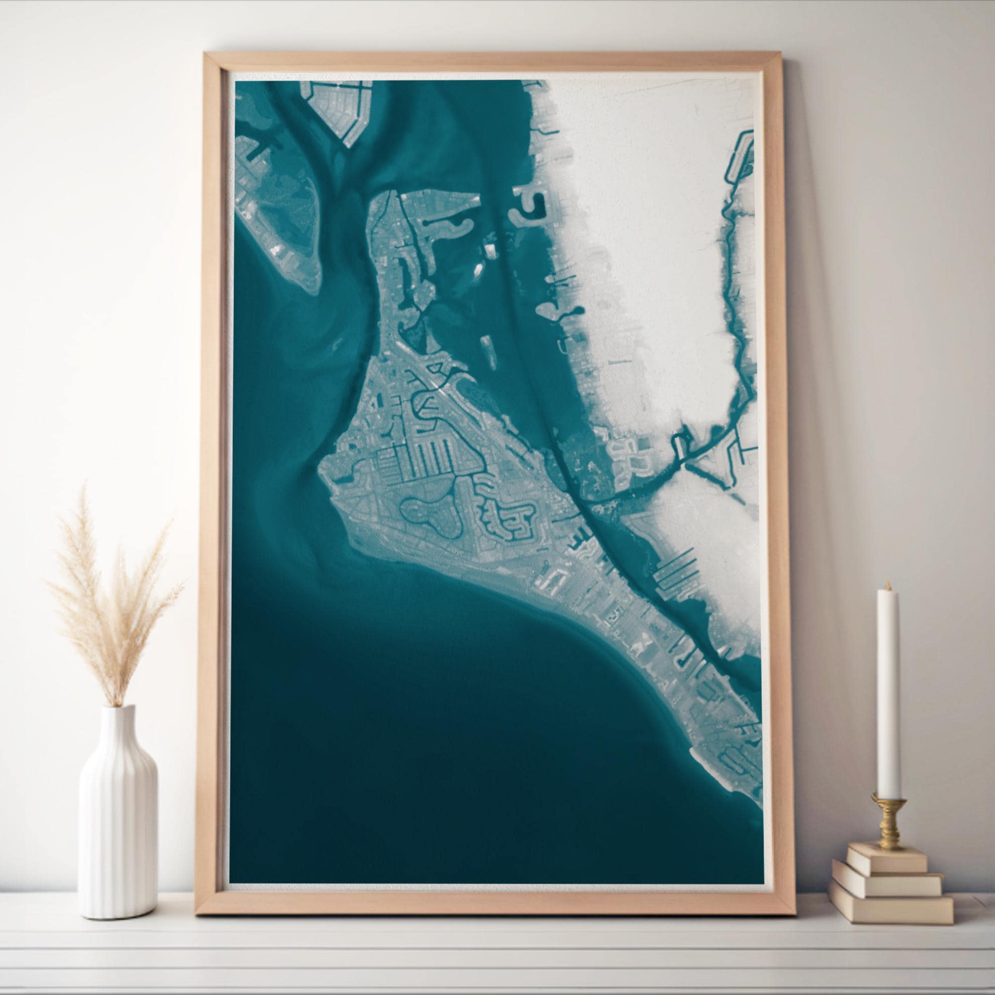 Siesta Key Florida Map Art Print Sarasota Gulf Coast Wall Decor Housewarming Gift Beach House Living Room Coastal Ocean Nautical Tropical