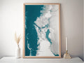 Tarpon Springs Florida Bathymetric Map Art Print Nautical Gulf Coast Wall Decor Beach House Gift Housewarming Ocean Depth Chart Framed