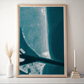 South Beach Miami Florida Bathymetric Coastal Map Art Print Biscayne Bay Nautical Chart Wall Decor Housewarming Gift Beach House Ocean Depth