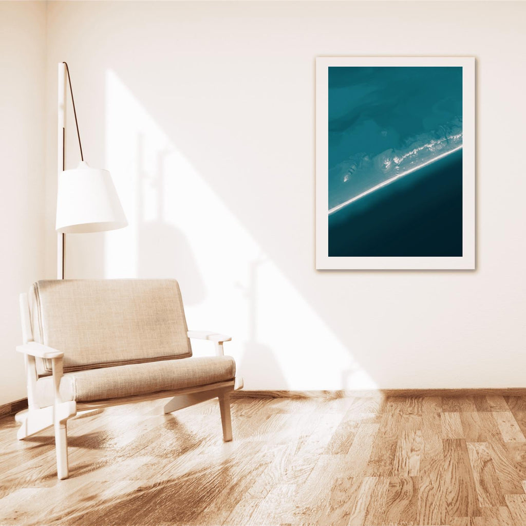 Ocracoke Island North Carolina Outer Banks Coastal Wall Art Nautical Chart Map Print Ocean Depth Lover Beach House Gift Home Decor