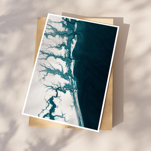 Amelia Island Florida Coastal Map Wall Art Fernandina Beach Nautical Print Ocean Chart Anniversary Housewarming Gift Beach House Decor - Bathymetric Coastal Map Art