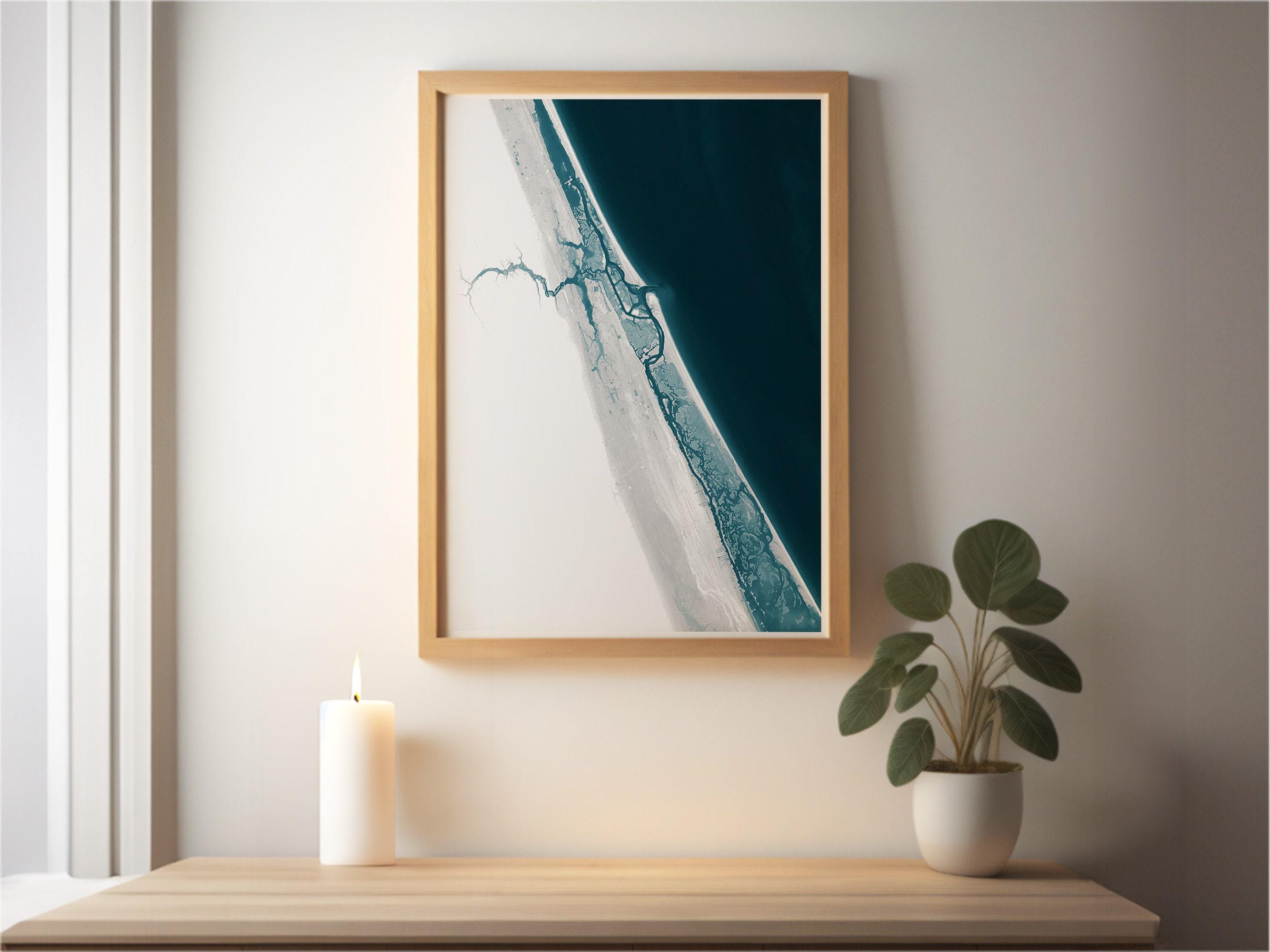 New Smyrna Beach Florida Homeowner Husband Coastal Decor Print Gift Wife Wall For Map Art Nautical Ocean Depth Chart House Lover