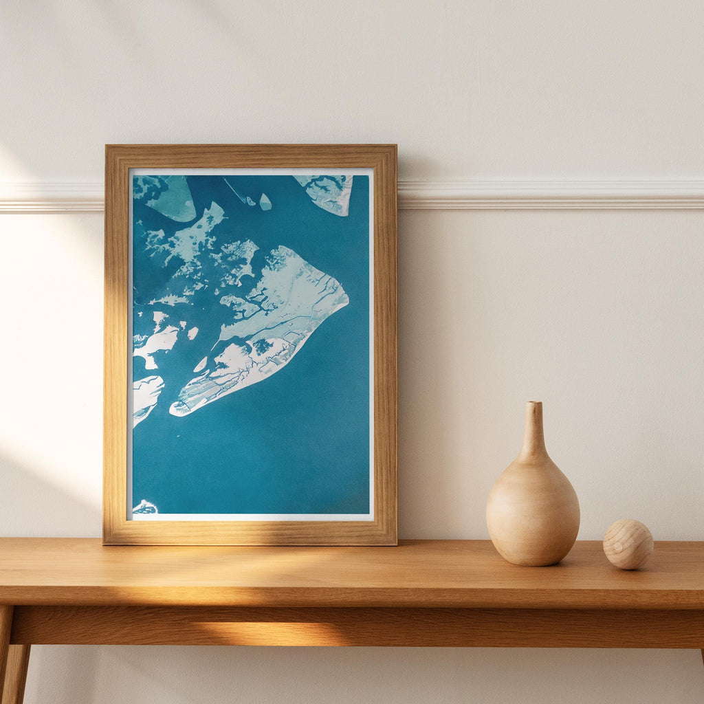 Hilton Head Map Art Print South Carolina Lowcountry Coastal Wall Decor Watercolor Nautical Beach House Gift Housewarming Ocean Map Poster