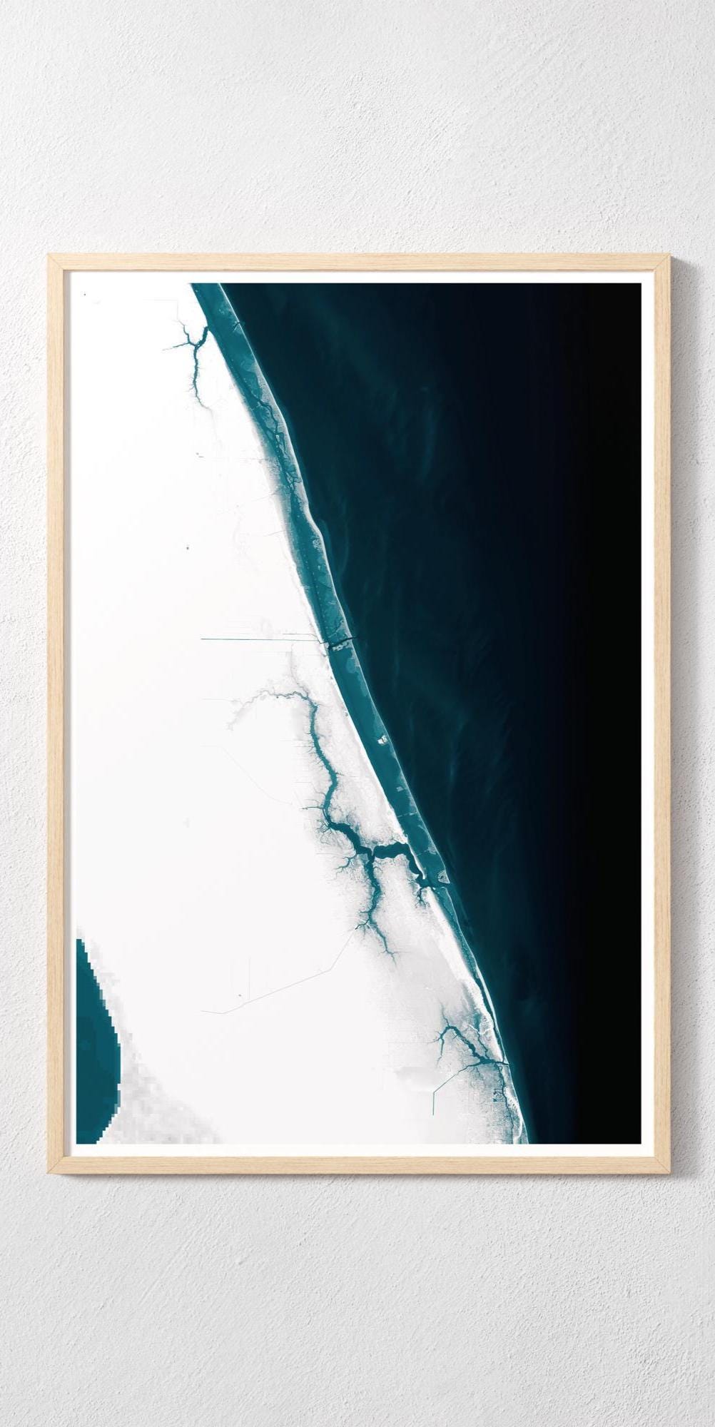 Treasure Coast Florida Bathymetric Ocean Depth Chart Tropical Coastal Wall Art Nautical Map Print Housewarming Gift Beach Decor