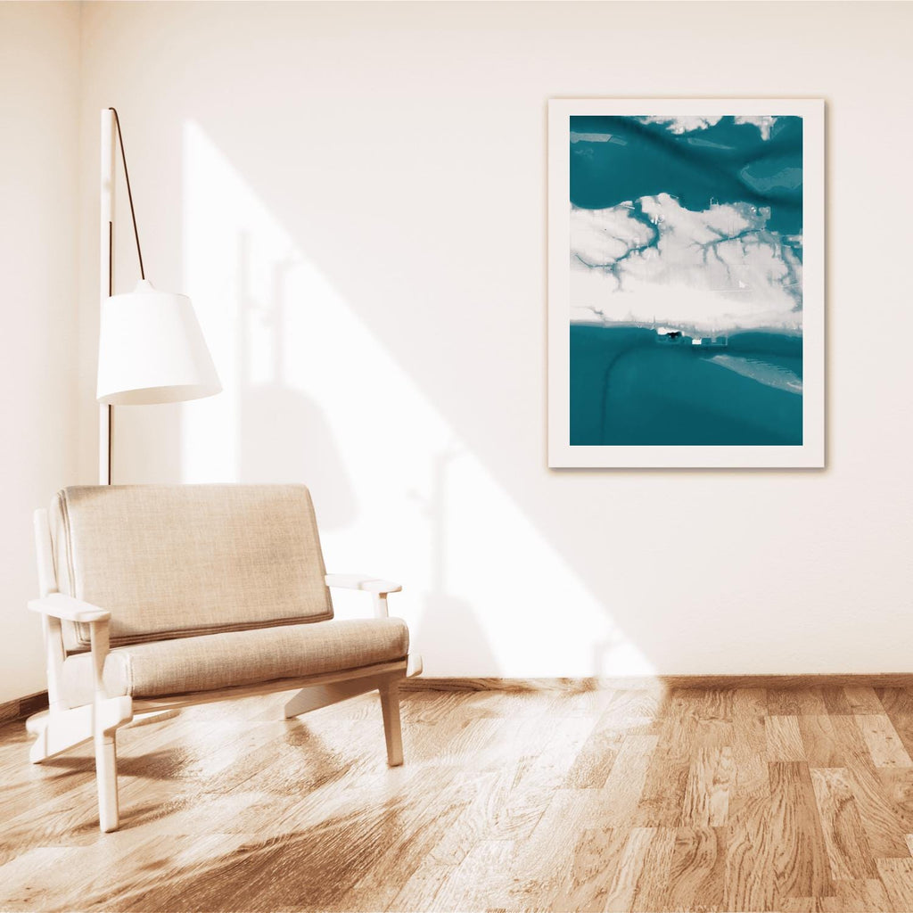 Biloxi Mississippi Ocean Depth Map Coastal Wall Art Nautical Decor Print Housewarming Gift Beach House Anniversary Waterfront Seafloor Chart