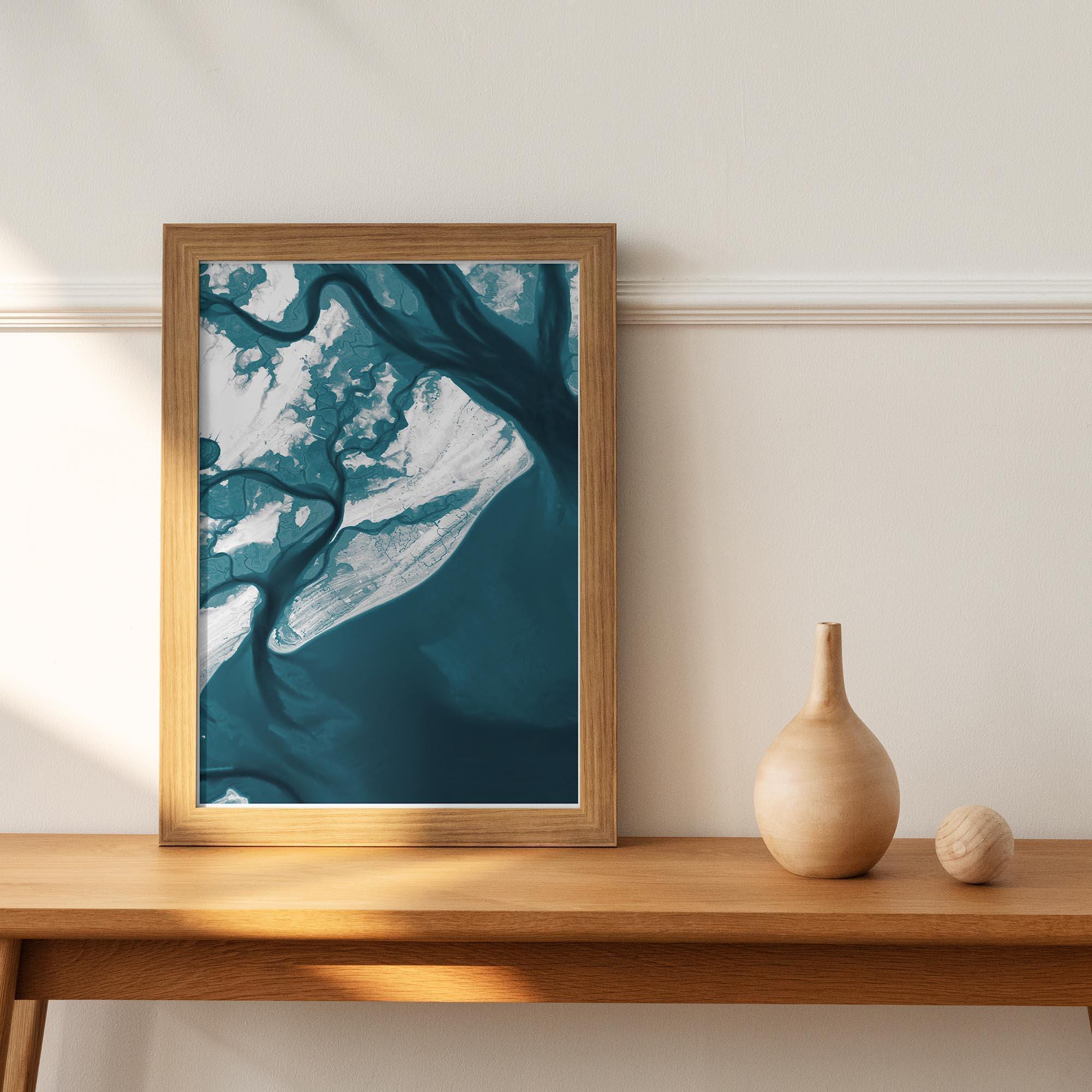 Hilton Head South Carolina Coastal Map Art Print Teacher Retirement Gift Appreciation End of School Year Framed Beach Wall Decor