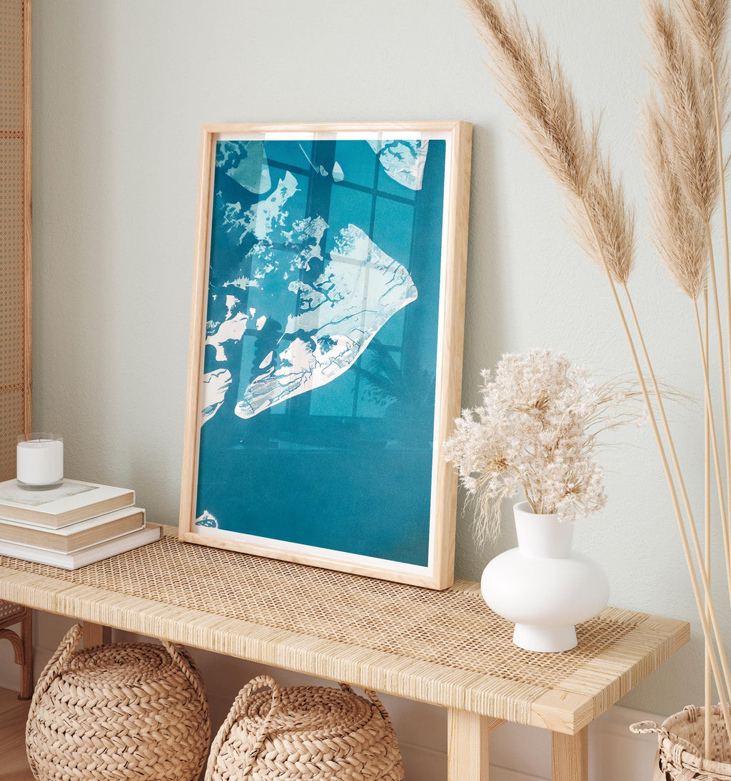 Hilton Head Map Art Print South Carolina Lowcountry Coastal Wall Decor Watercolor Nautical Beach House Gift Housewarming Ocean Map Poster