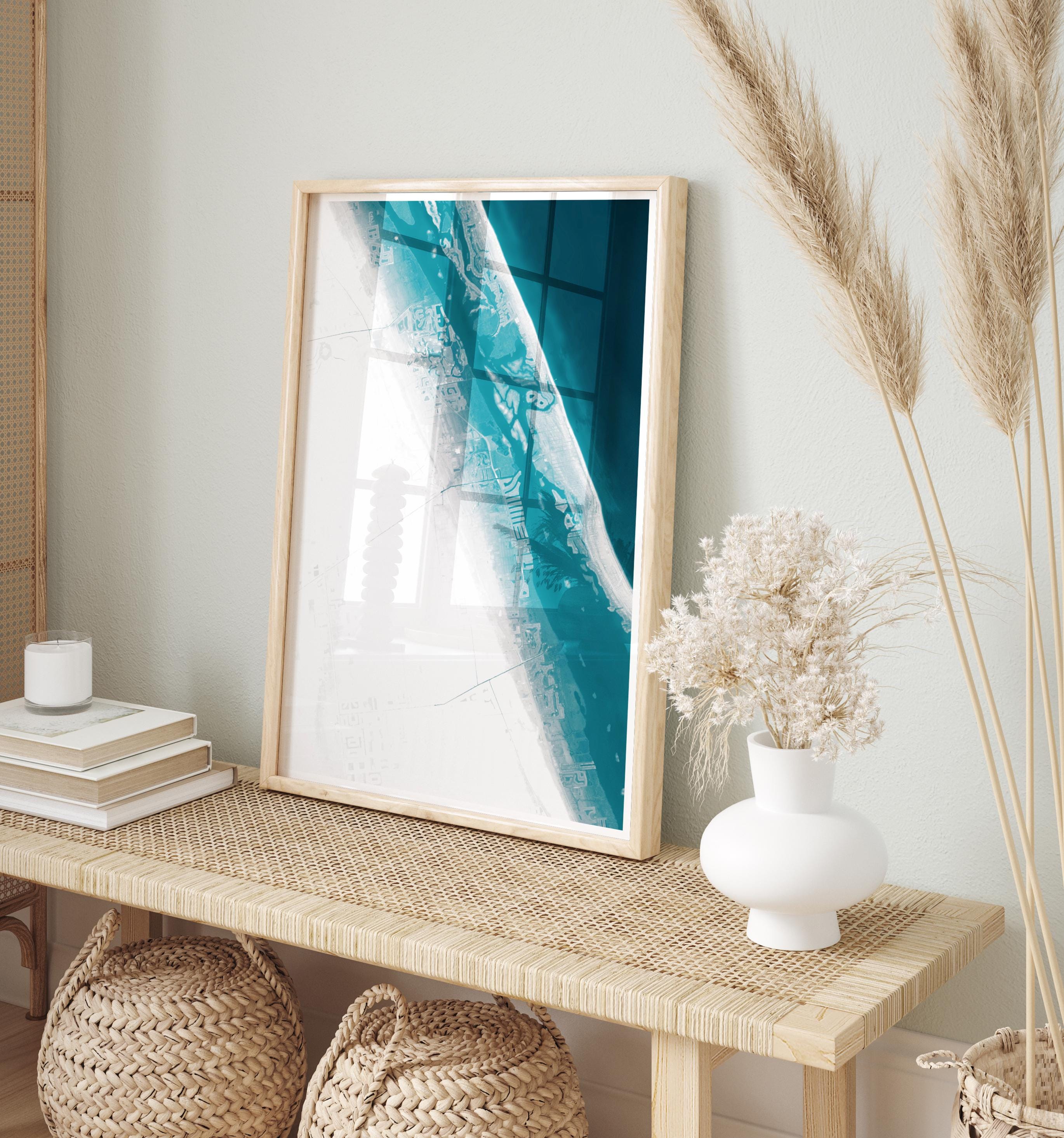 Vero Beach Florida Map Art Print Treasure Coast Wall Decor Nautical Ocean Chart Coastal Waterway Gift for Beach House Home Office