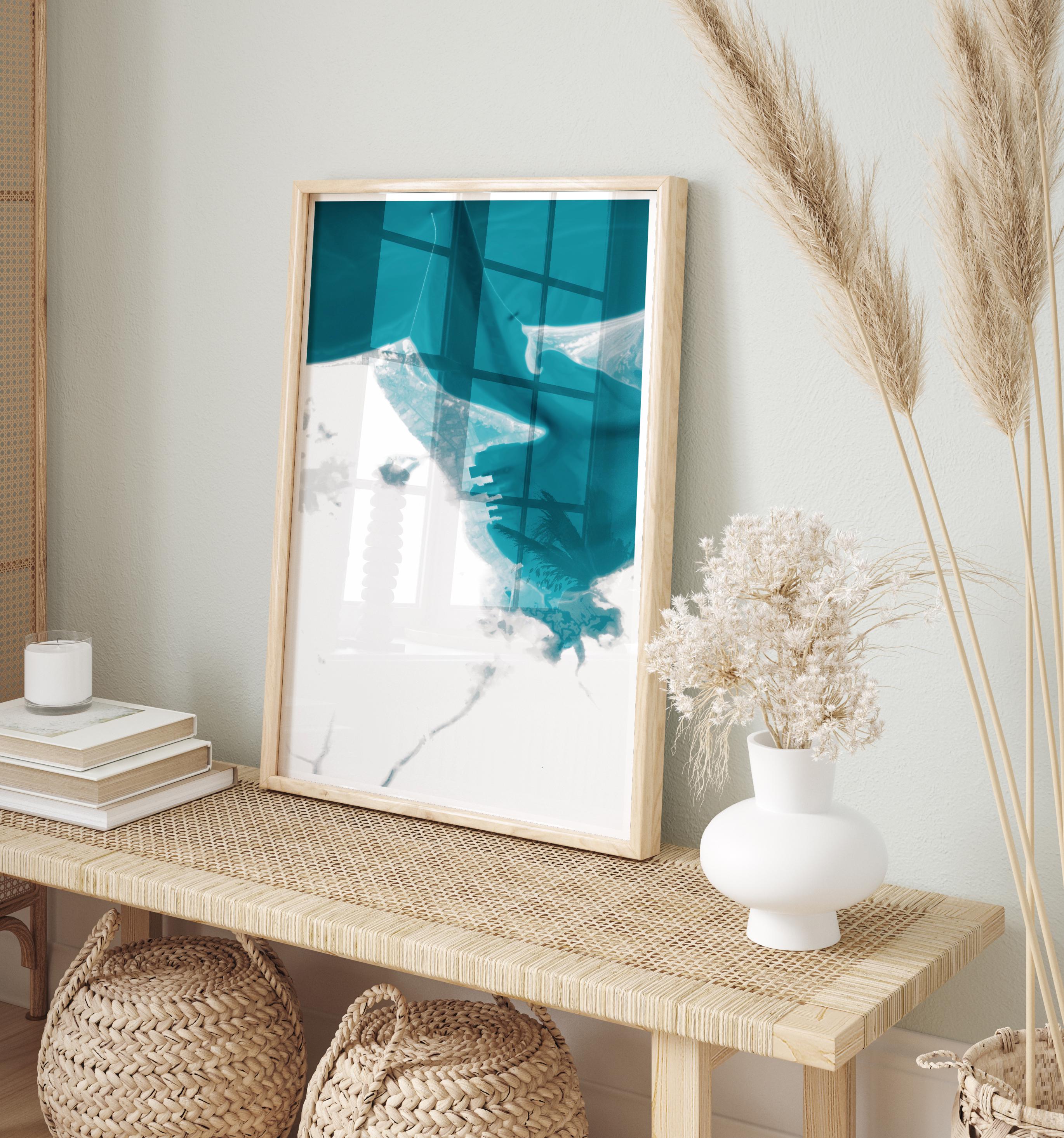Nantucket Massachusetts Coastal Map Art Print Cape Cod Island Housewarming Gift Anniversary Present Nautical Wall Decor Beach House Ocean