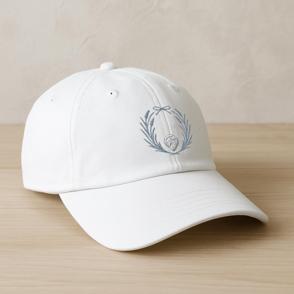 Oyster Shell Embroidered Hat Chesapeake Bay Coastal Beach Cap Eastern Shore Gift for Women Nautical Summer Baseball Dad Hat Bow Design