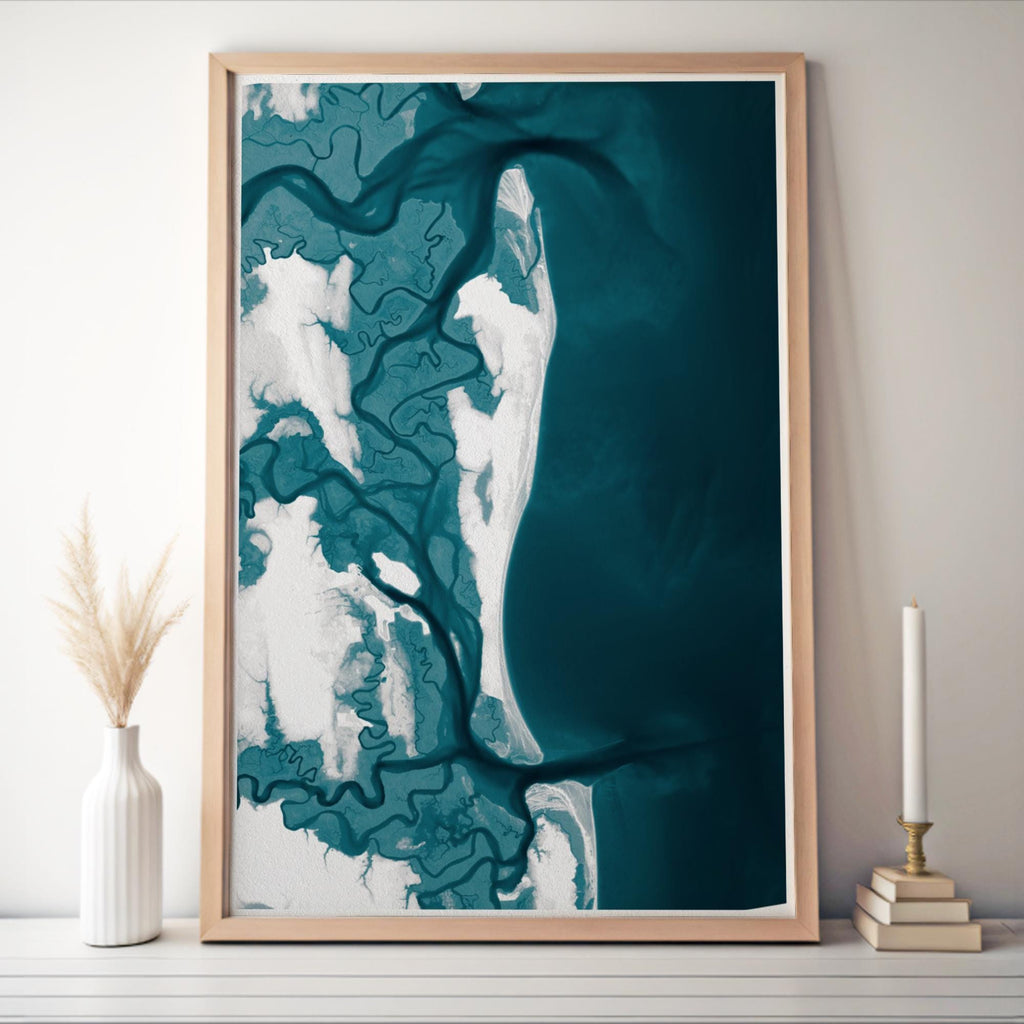 Cumberland Island Georgia Bathymetric Map Art Print National Seashore Coastal Wall Decor Housewarming Gift Anniversary Beach House Present